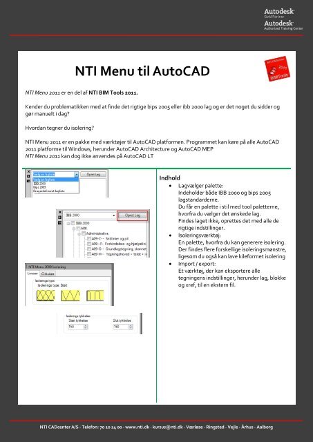 NTI BIM Tools 2011 – arkitekt - NTI CADcenter