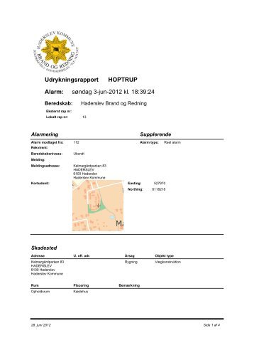 Udrykningsrapport Alarm: HOPTRUP søndag 3-jun-2012 kl. 18:39:24