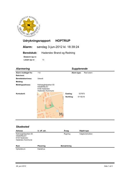 Udrykningsrapport Alarm: HOPTRUP søndag 3-jun-2012 kl. 18:39:24