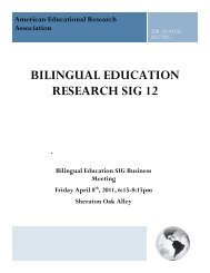 BILINGUAL EDUCATION RESEARCH SIG 12 - AERA website