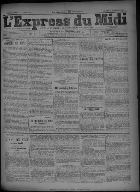 21 novembre 1891 - Bibliothèque de Toulouse