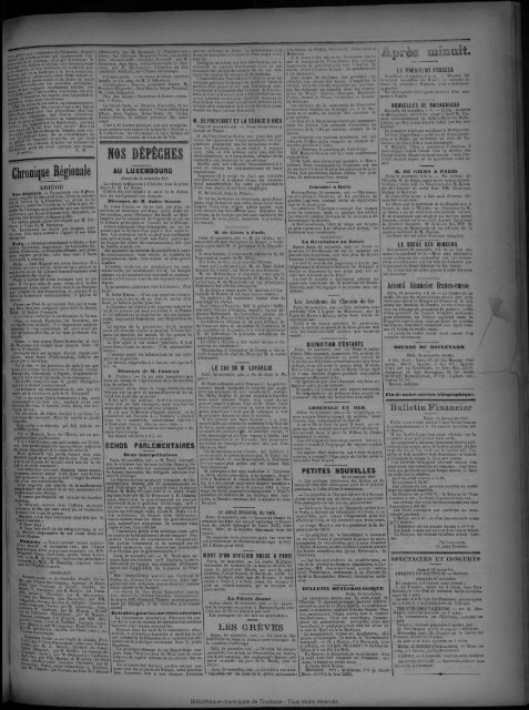 21 novembre 1891 - Bibliothèque de Toulouse