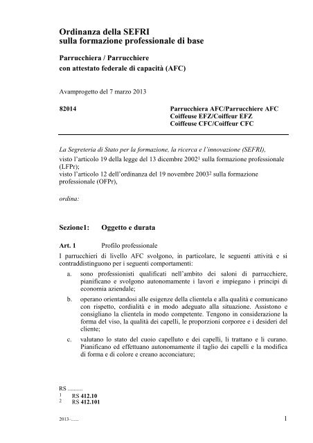 attestato di parrucchiera