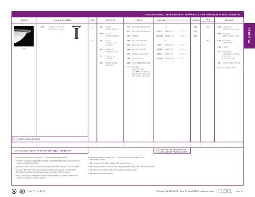 Pedestal Pages - OCL Architectural Lighting