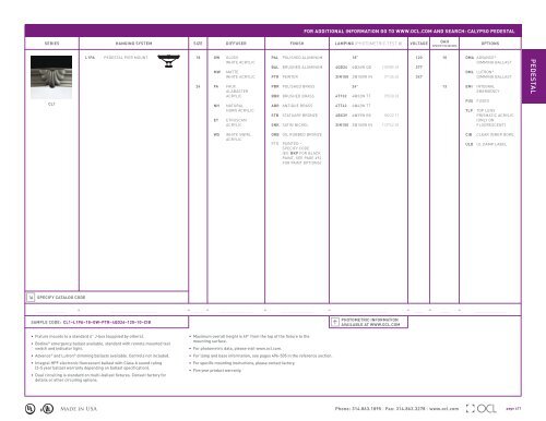 Pedestal Pages - OCL Architectural Lighting