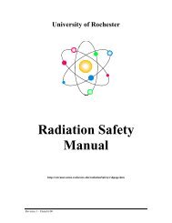 Radiation Safety Manual - Extranet - University of Rochester