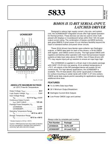 5833 32 bit SIPO shift register w high voltage sinking outputs.pdf