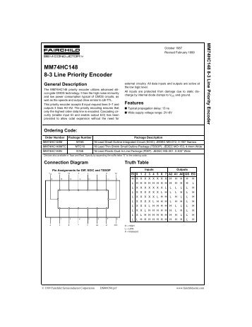 MM74HC148 8-3 Line Priority Encoder