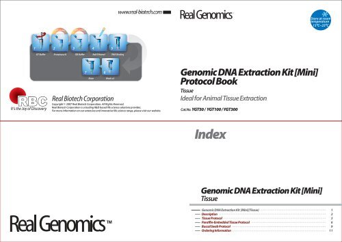 Genomic DNA Extraction Kit [Mini] Protocol Book - BioAmerica Inc