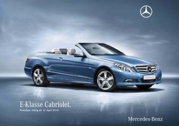 E-Klasse Cabriolet. - Preislisten