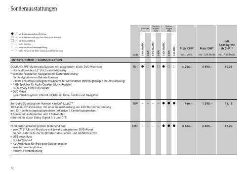 G-Klasse. - Preislisten