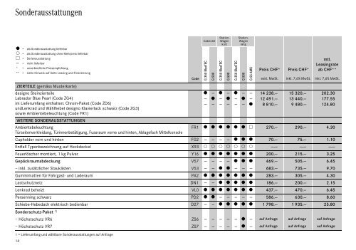 G-Klasse. - Preislisten