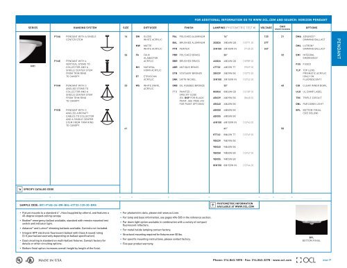 Catalog Page - OCL Architectural Lighting