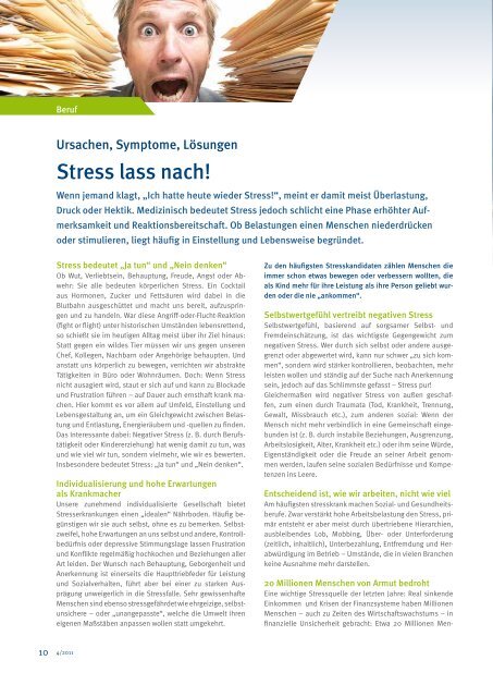 Stress lass nach! - BKK Medicus