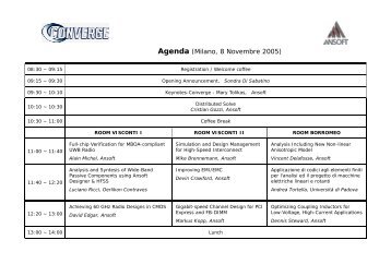 Agenda (Milano, 8 Novembre 2005)