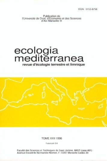 (Quercus faginea Lam.) dans le sud-est de - Ecologia Mediterranea