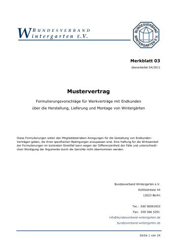 Merkblatt 03 - Bundesverband Wintergarten eV