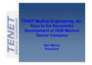 TENET Medical Engineering, Inc. Keys to the Successful ... - Acamp