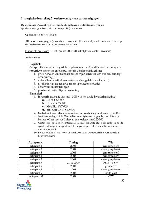 Sportbeleidsplan 2008-2013