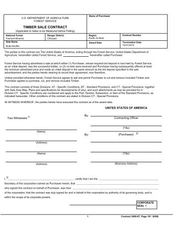 timber sale contract - USDA Forest Service - US Department of ...