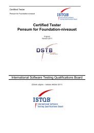 ISTQB Foundation pensum på dansk - Danish Software Testing Board