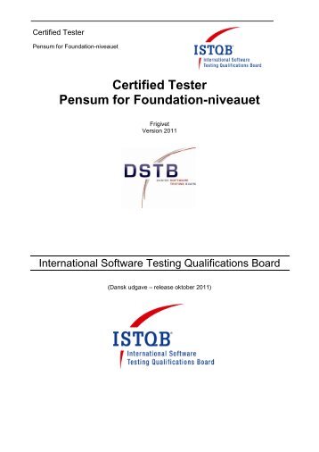 ISTQB Foundation pensum på dansk - Danish Software Testing Board