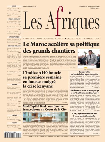 Le Maroc accélère sa politique des grands chantiers