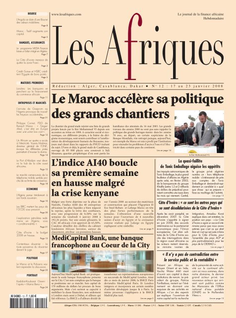 Le Maroc accélère sa politique des grands chantiers