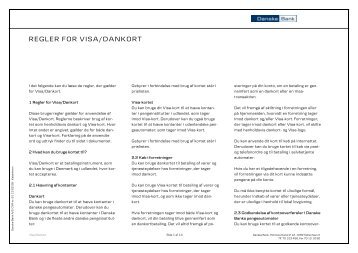 Regler for Visa/Dankort - Danske Bank