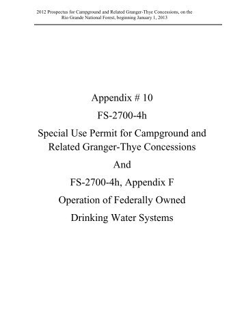 Appendix # 10 FS-2700-4h Special Use Permit - USDA Forest ...
