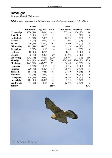 Rapport 2006 (PDF) - Rørvig Fuglestation