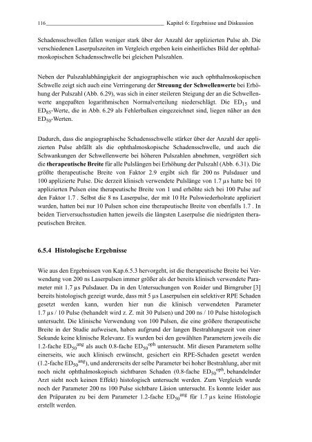 Mechanismen und On-line Dosimetrie bei selektiver RPE Therapie