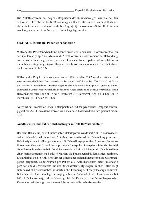 Mechanismen und On-line Dosimetrie bei selektiver RPE Therapie