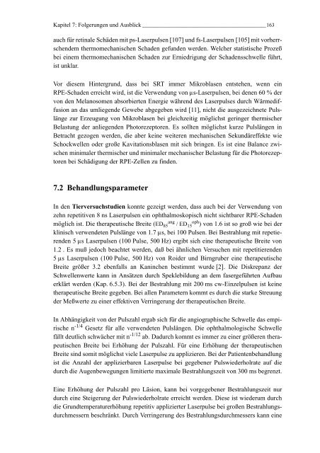 Mechanismen und On-line Dosimetrie bei selektiver RPE Therapie