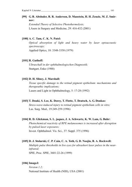 Mechanismen und On-line Dosimetrie bei selektiver RPE Therapie