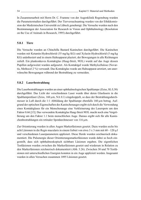 Mechanismen und On-line Dosimetrie bei selektiver RPE Therapie