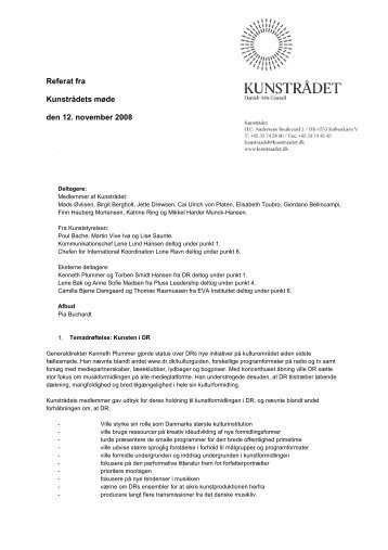 referat KR 121108 - Kunst.dk