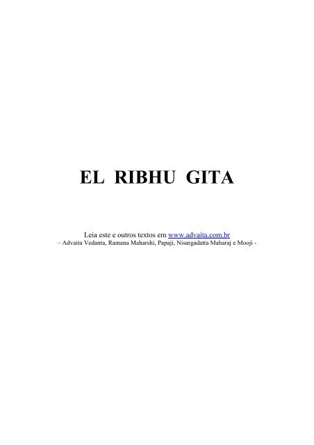 EL RIBHU GITA - Advaita Vedanta