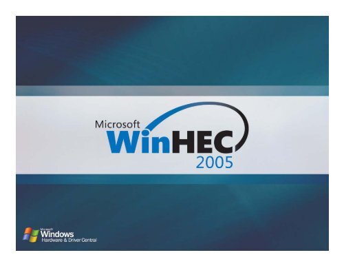 WinHEC 2005 ? Performance Analysis on Multi