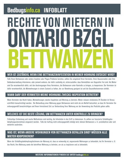 Rechte Von Mietern In Bed Bugs