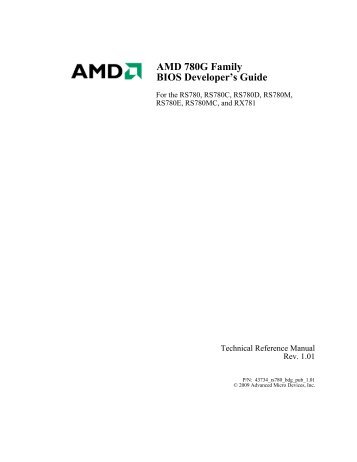 AMD 780G Family BIOS Developer's Guide - AMD Developer Central