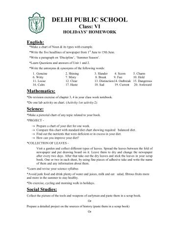 ryan international school faridabad holiday homework 2014