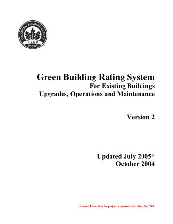 LEED for Existing Buildings - USDA Forest Service