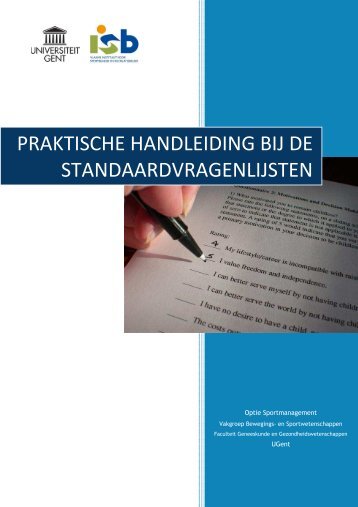 Ga naar de praktische handleiding over de standaardvragenlijsten