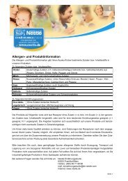 Allergen- und Produktinformation - Nestle Ernährungsstudio