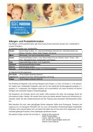 Allergen- und Produktinformation - Nestle Ernährungsstudio