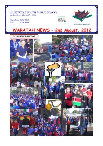 WARATAH NEWS ? 2nd August, 2012 - Hurstville South Public School