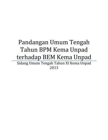 Pandangan Umum Tengah Tahun BPM Kema Unpad