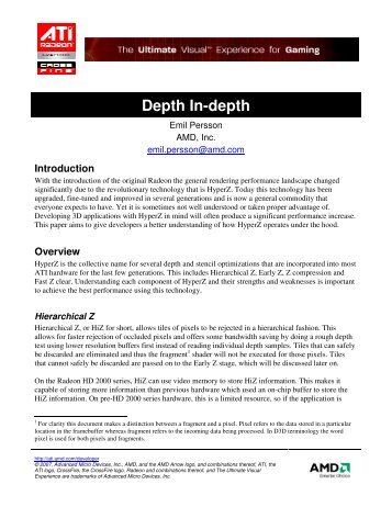 Depth In-depth (June 2007) - AMD Developer Central