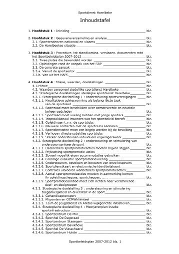 Inhoudstafel